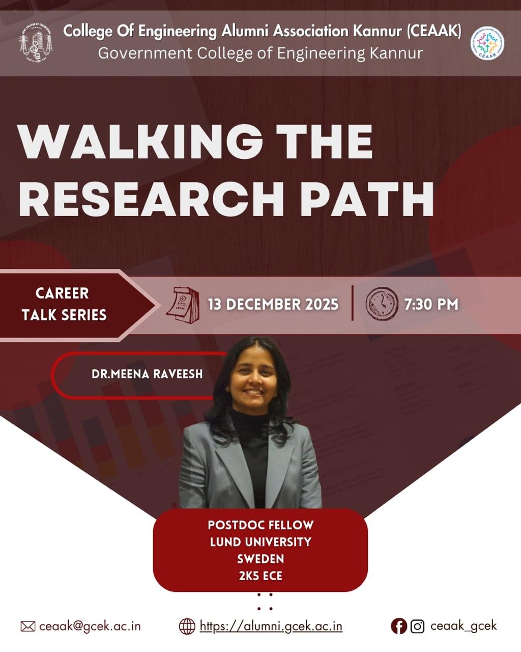 Walking the Research Path Career Talk